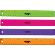 12" Length x 1.3" Width - Imperial, Metric Measuring System - Plastic - Assorted - 12 / Pack