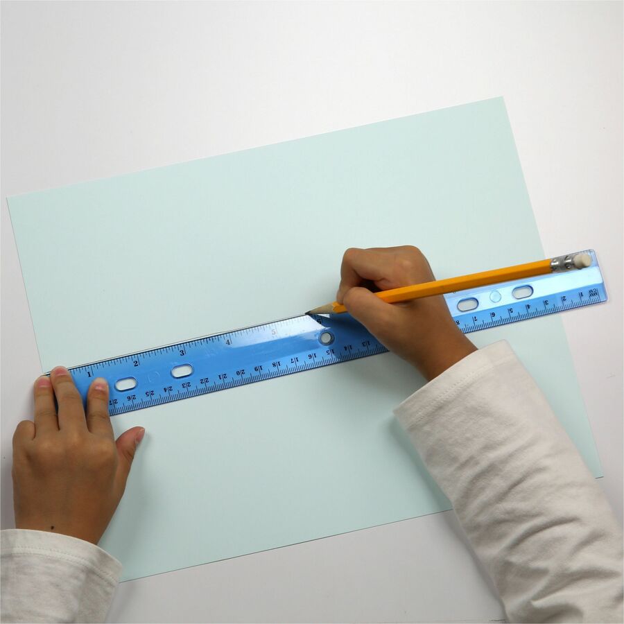 12" Length x 1.3" Width - Imperial, Metric Measuring System - Plastic - Assorted - 12 / Pack