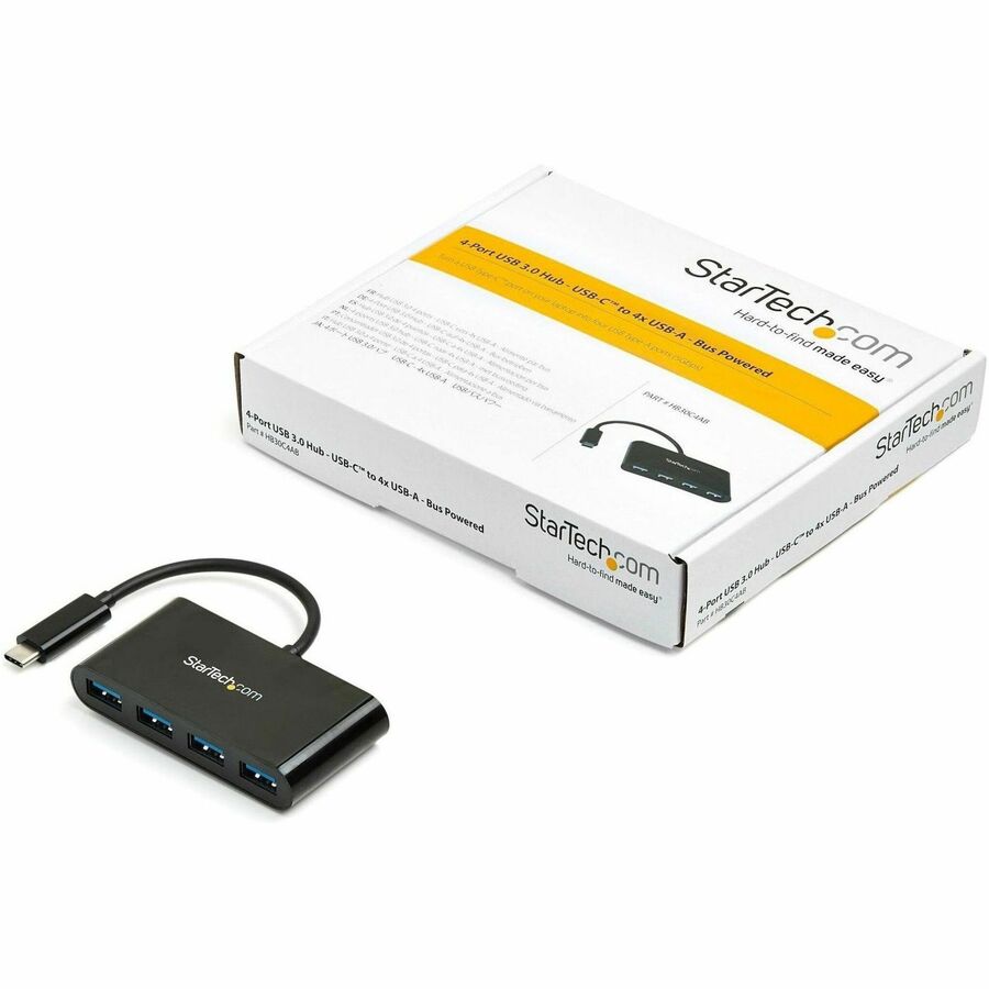 StarTech.com 4-Port USB 3.0 Hub - USB-C to 4x USB-A - Bus Powered