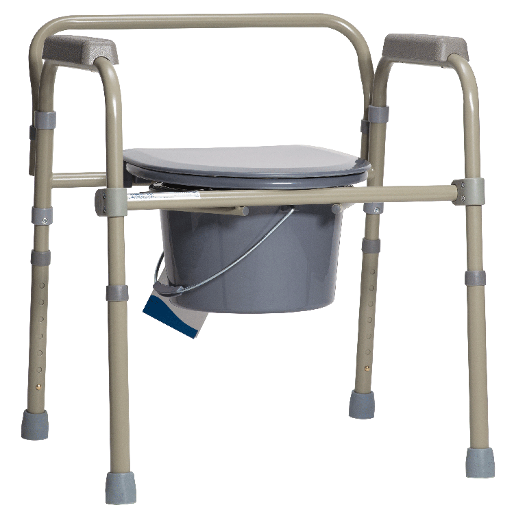 Folding Bedside Commode - Bulk Packed, 4 Quantity per Box