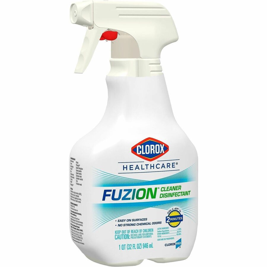 Clorox Healthcare Fuzion Cleaner Disinfectant Spray, Ready-To-Use, Low Odor, Odor Neutralizer, Translucent Bottle, 32 fl oz (1 quart), 1 Each