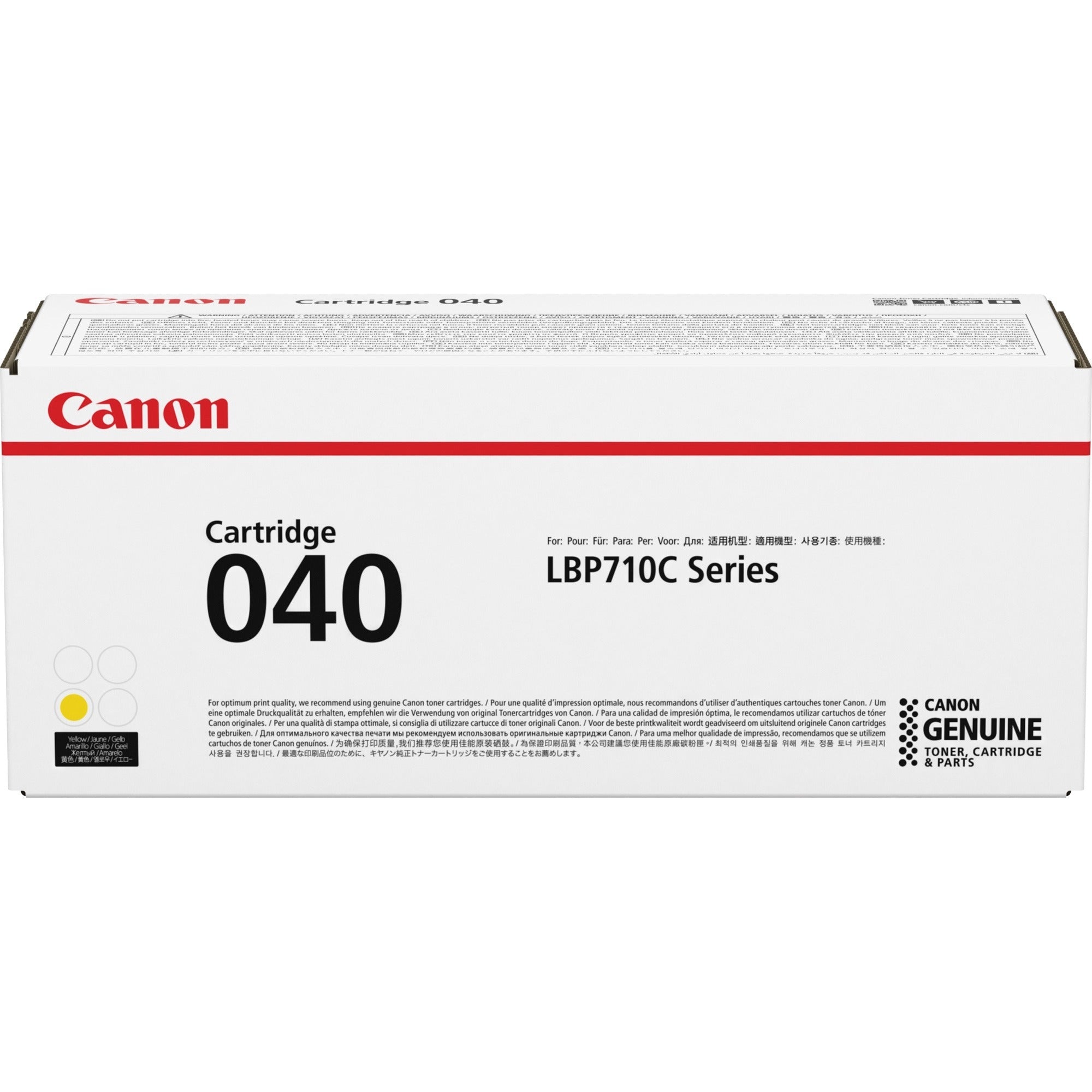 Canon Original Laser Toner Cartridge, Yellow, 5400 Page Yield, 1 Each