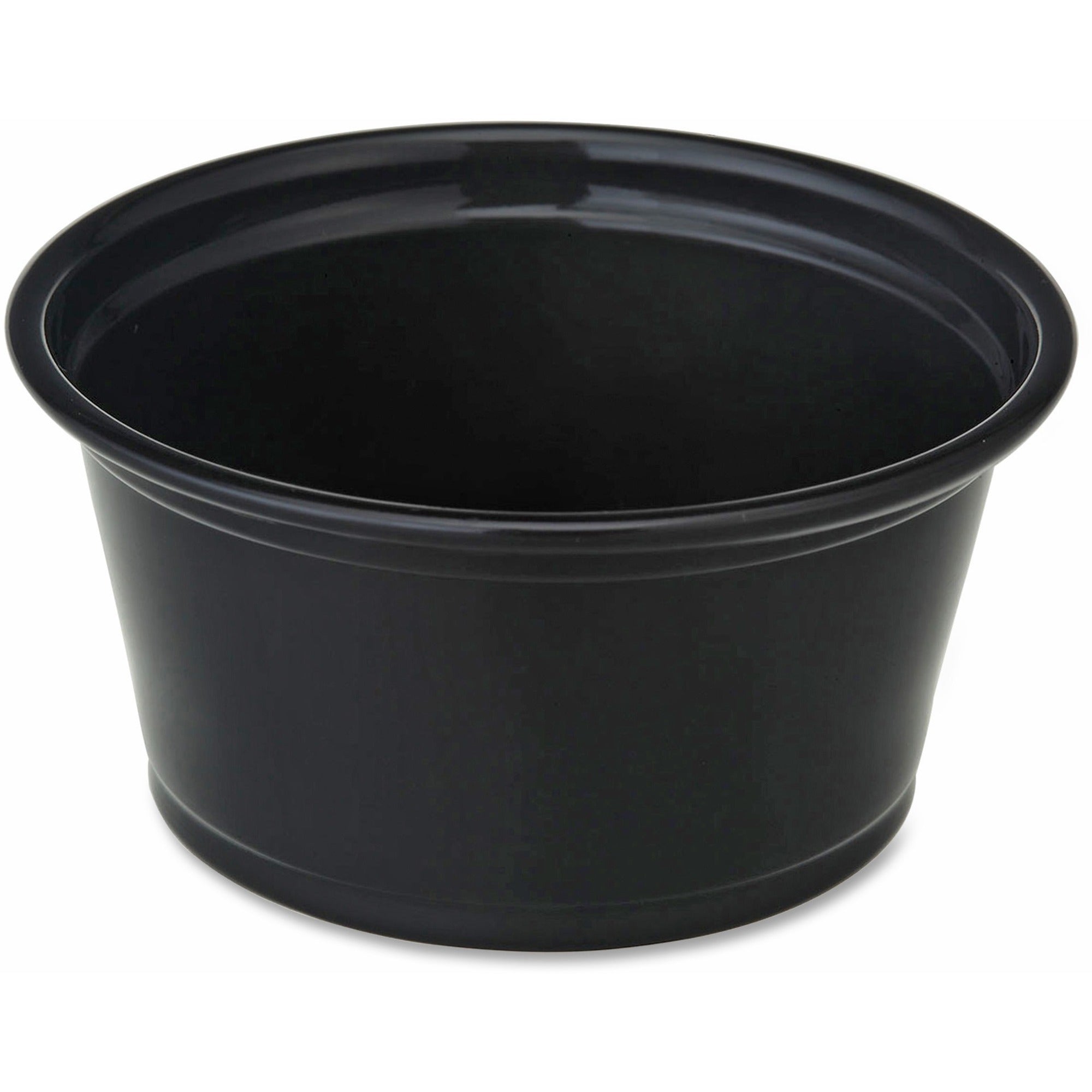 Genuine Joe 2 oz Black Polystyrene Portion Cups, 50/Bag, 50/Carton