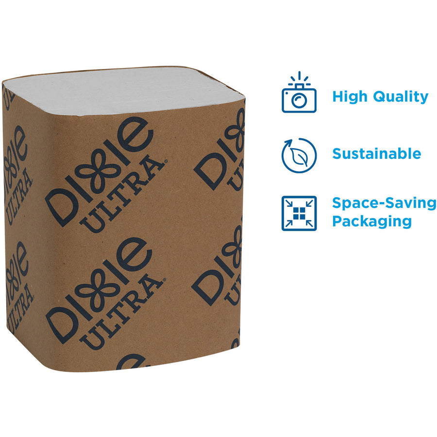 Dixie Ultra Interfold Napkin Dispenser Refill, 2 Ply, White, 250 Napkins per Pack, 24 Packs per Carton