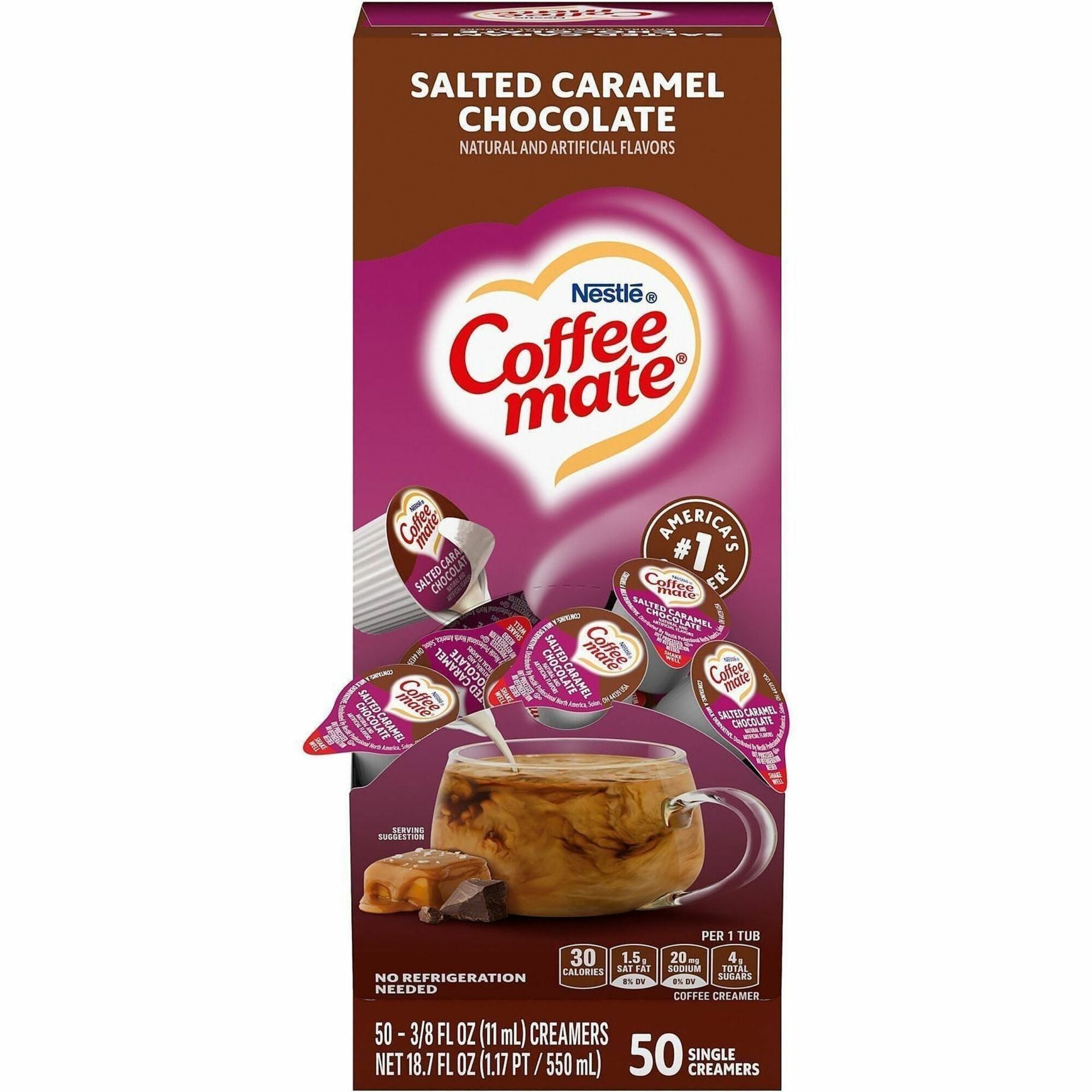 Salted Caramel Chocolate Flavor - 0.38 fl oz (11 mL) - 50 Serving - 50 / Box