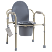 Elongated Folding Bedside Commode - Bulk Packed, 4 Quantity per Box
