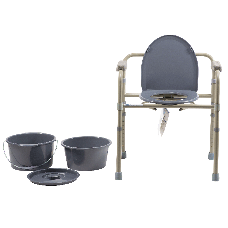Folding Bedside Commode, Multi, 1 Quantity per Box, 4 Boxes per Case
