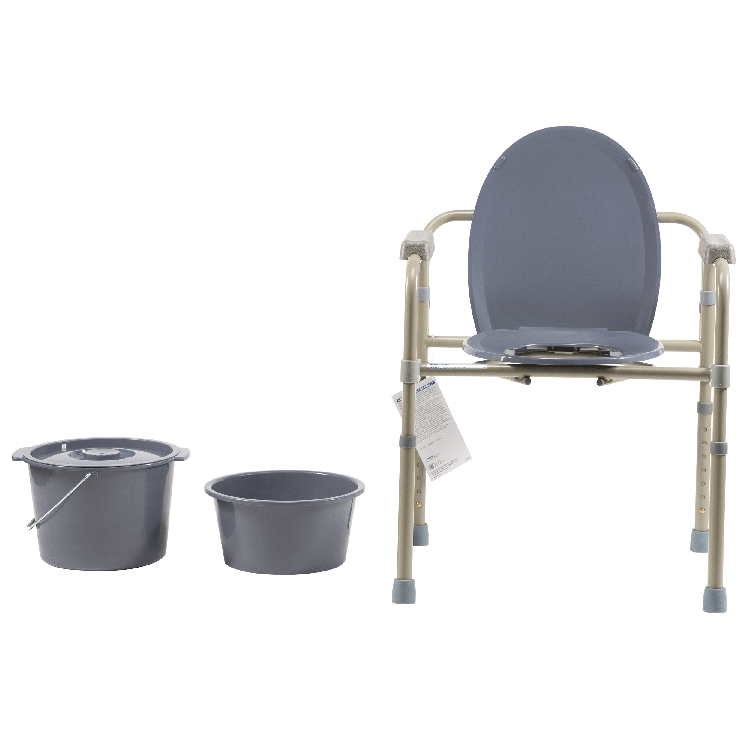 Elongated Folding Bedside Commode, Multi, 1 Quantity per Box, 4 Boxes per Case