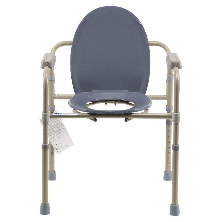 Elongated Folding Bedside Commode, Multi, 1 Quantity per Box, 4 Boxes per Case