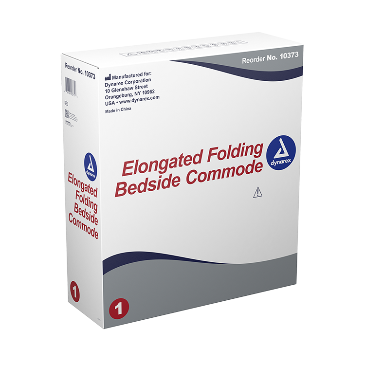 Elongated Folding Bedside Commode, Single, 1 Quantity per Box