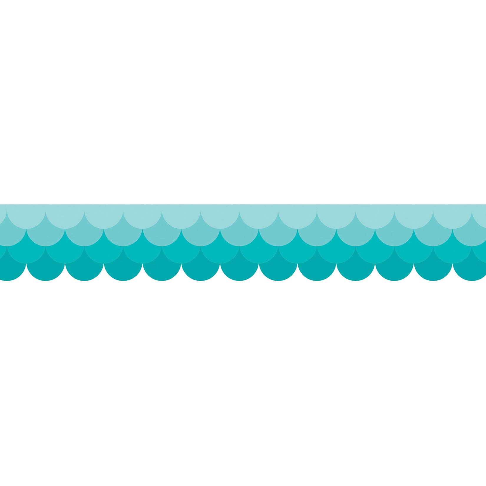 Painted Palette Ombre Turquoise Scallops EZ Border, 48 Feet