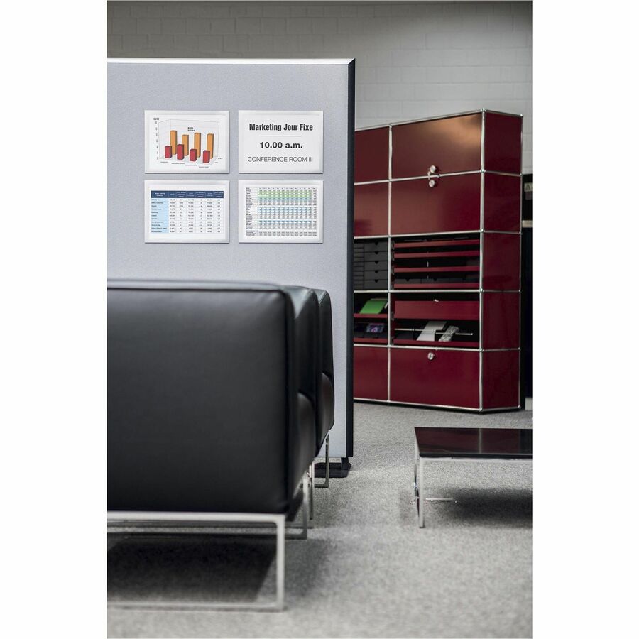 11" x 17" Frame Size - Rectangle - Horizontal, Vertical - Dual-sided, Magnetic, Self-adhesive - Silver - 2 / Pack