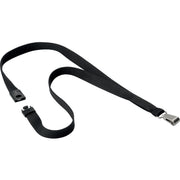 DURABLE Premium Textile Lanyard, Black, 10 per Box