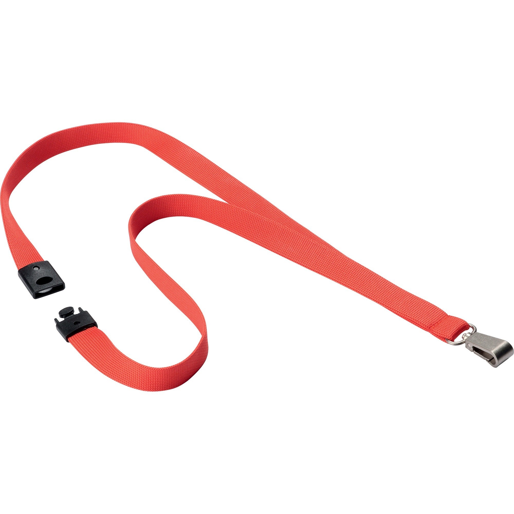 DURABLE Premium Textile Lanyard, Coral, 10/Box
