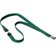 DURABLE Premium Textile Lanyard, Dark Green, 10 per Box