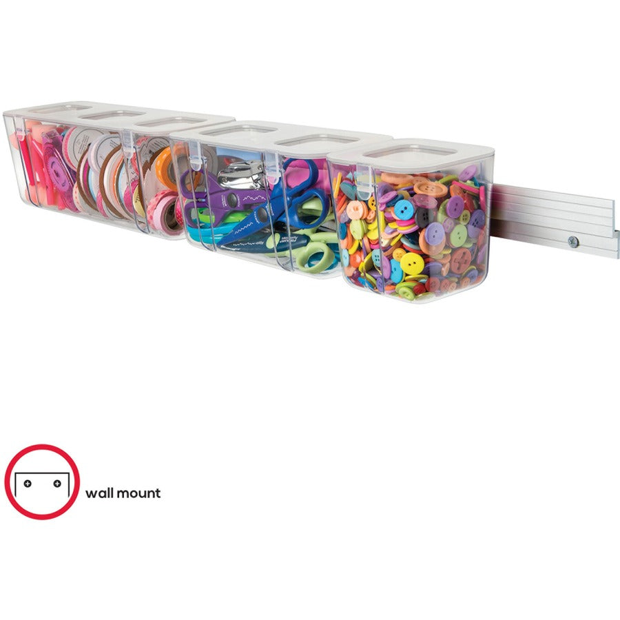 Deflecto Mounting Bar for Storage Box, Organizer Canister - Aluminum