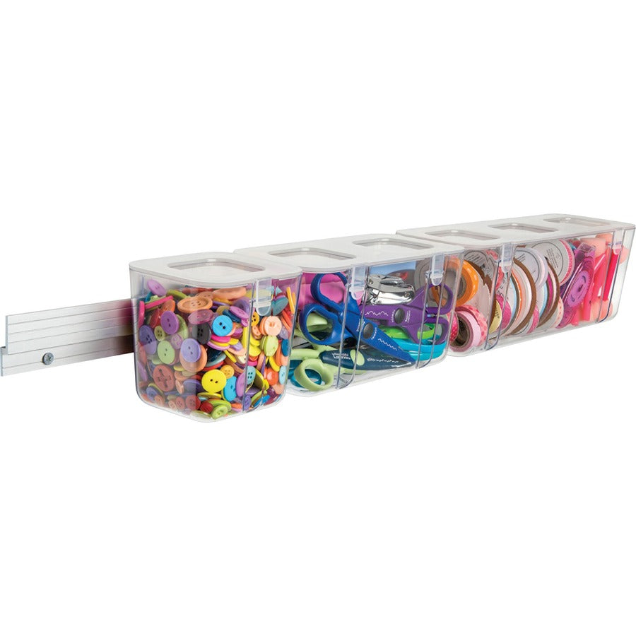 Deflecto Mounting Bar for Storage Box, Organizer Canister - Aluminum