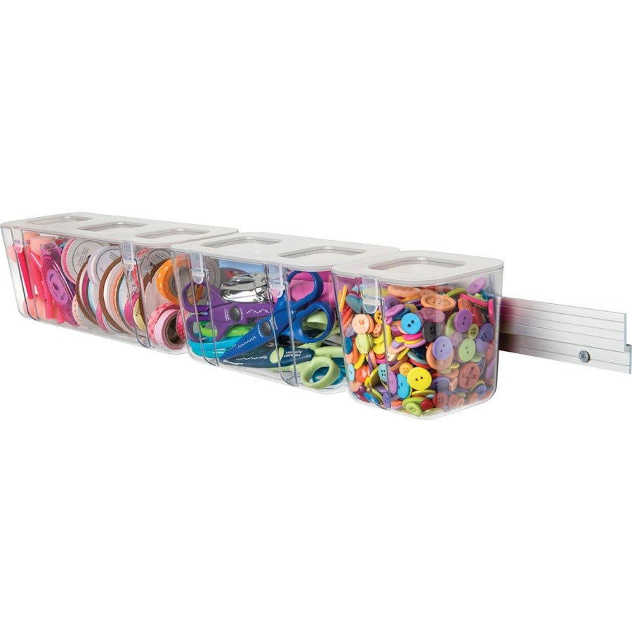 Deflecto Mounting Bar for Storage Box, Organizer Canister - Aluminum