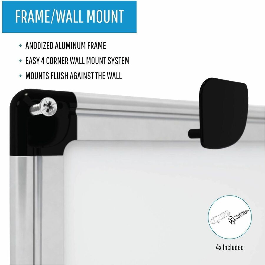 Monthly - White - Plastic - 24" Height x 36" Width - Dry Erase Surface, Compact, Magnetic, Stain Resistant - 1 Each