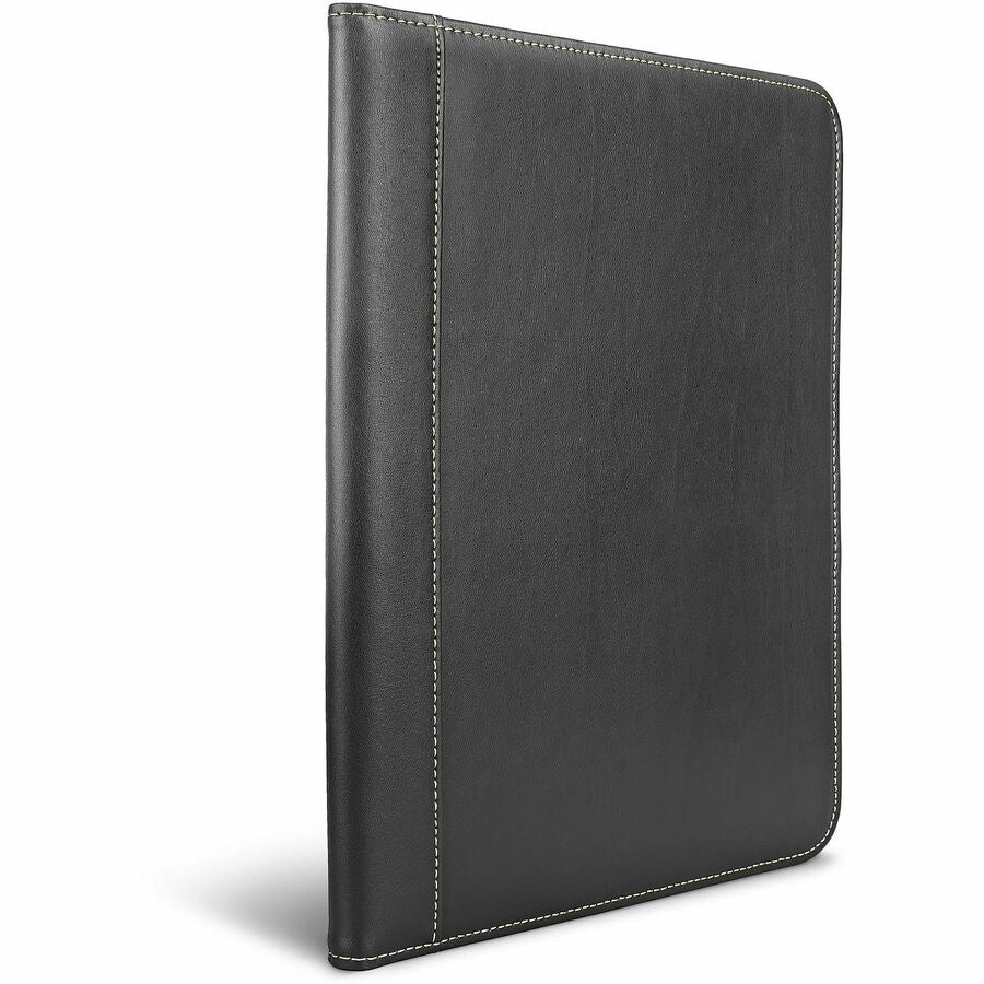 Samsill Professional Leather Padfolio, 8.5" x 11", Black, 1 Each
