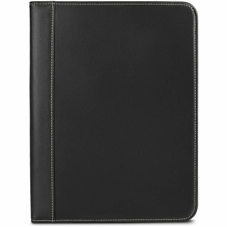 Samsill Professional Leather Padfolio, 8.5" x 11", Black, 1 Each
