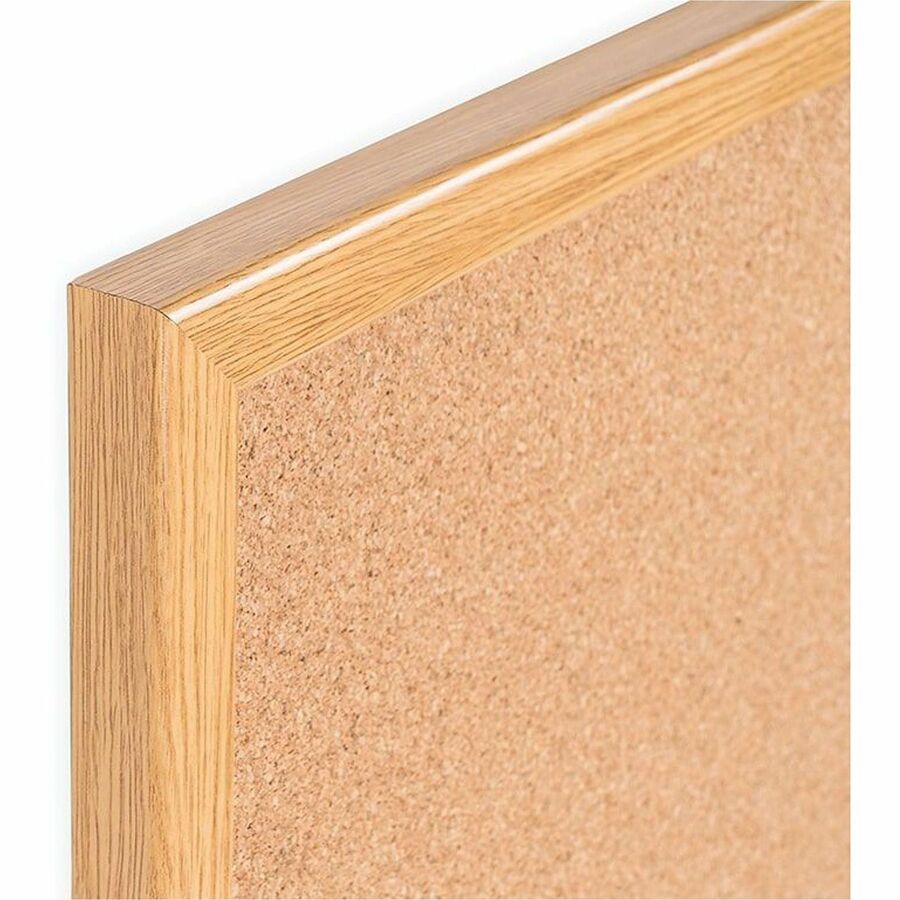 Bi-office Oak Frame Cork Bulletin Board, 36" x 48", Natural Cork Surface, Oak MDF Frame, Self-healing, Durable, Resilient, Environmentally Friendly, Rectangle, Wall Mount, 1 Each