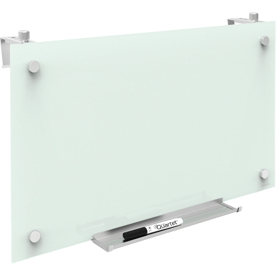 30" (2.5 ft) Width x 18" (1.5 ft) Height - White Tempered Glass Surface - Rectangle - Horizontal/Vertical - Magnetic - 1