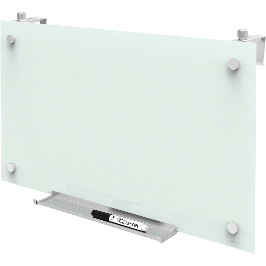 30" (2.5 ft) Width x 18" (1.5 ft) Height - White Tempered Glass Surface - Rectangle - Horizontal/Vertical - Magnetic - 1