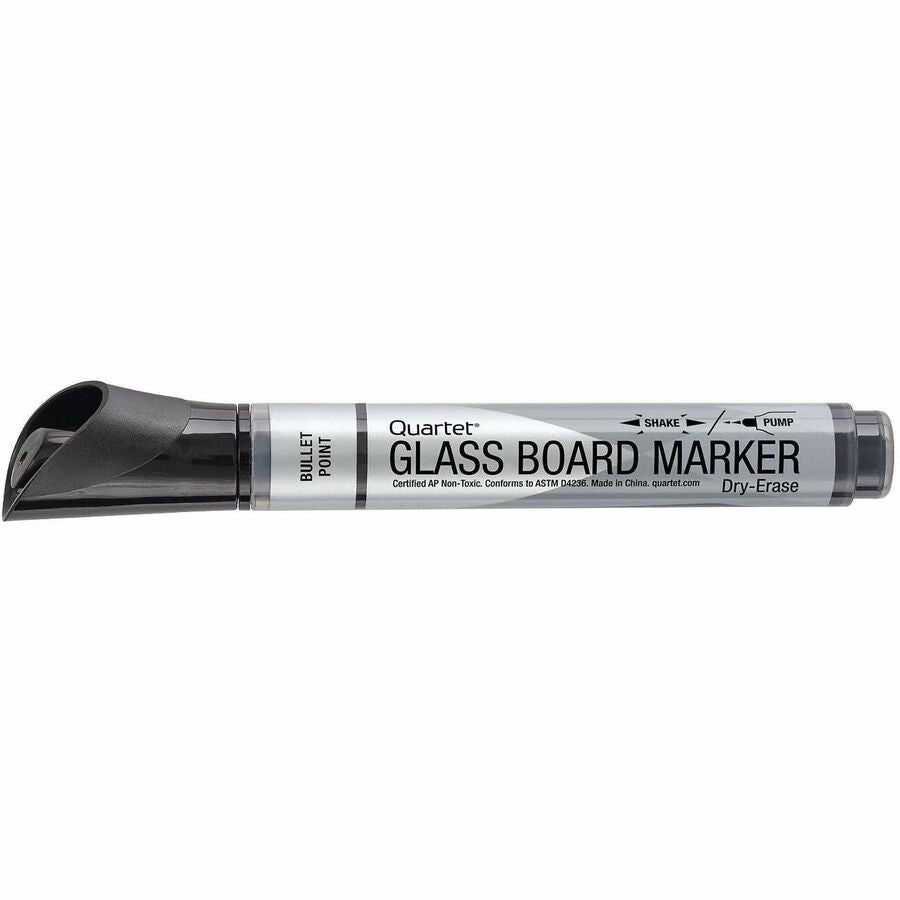 Quartet Premium Dry-Erase Markers for Glass Boards, Bullet Point, Black Ink, 1 Dozen