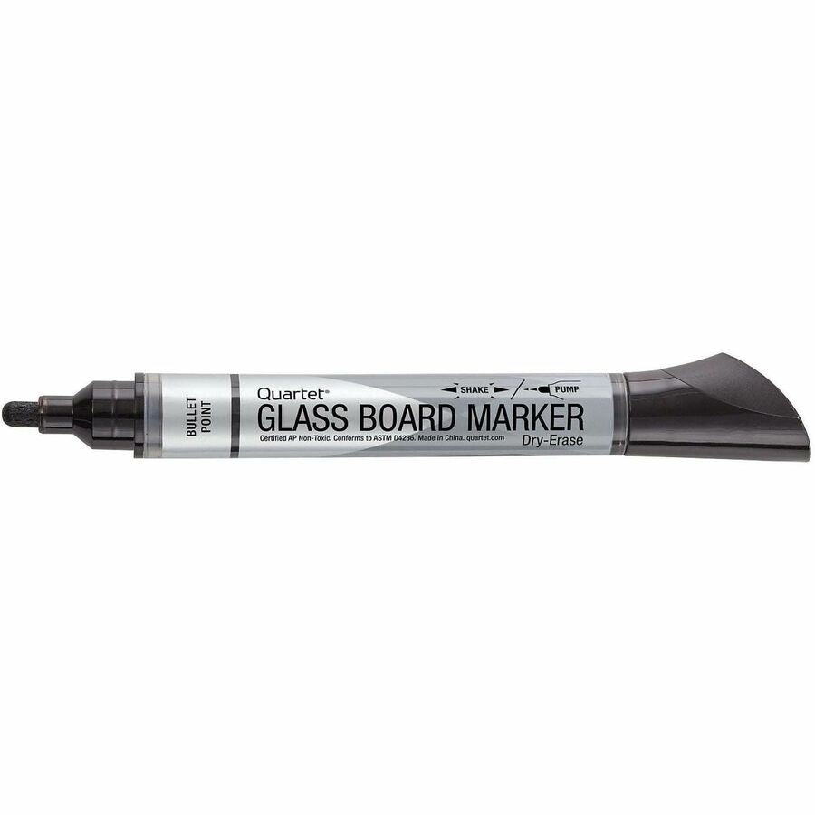 Quartet Premium Dry-Erase Markers for Glass Boards, Bullet Point, Black Ink, 1 Dozen