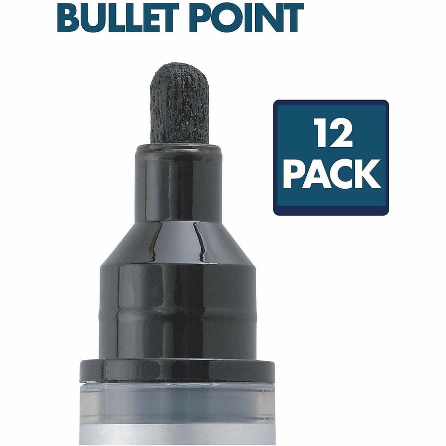 Quartet Premium Dry-Erase Markers for Glass Boards, Bullet Point, Black Ink, 1 Dozen