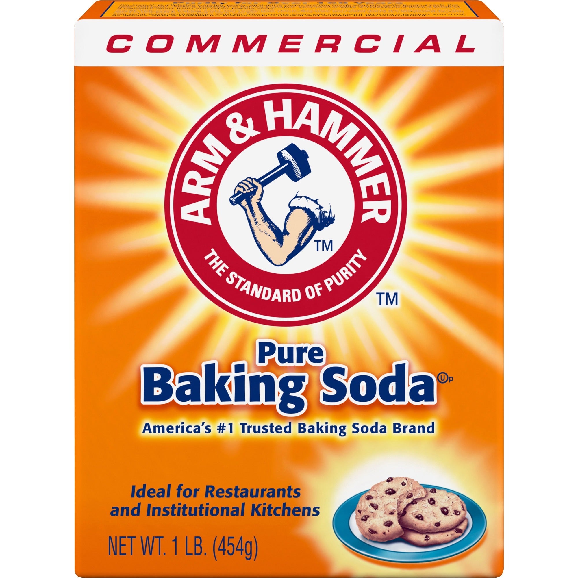Arm & Hammer Pure Baking Soda, 16 oz (1 lb), White, Environmentally Friendly, Deodorize, 1 Each