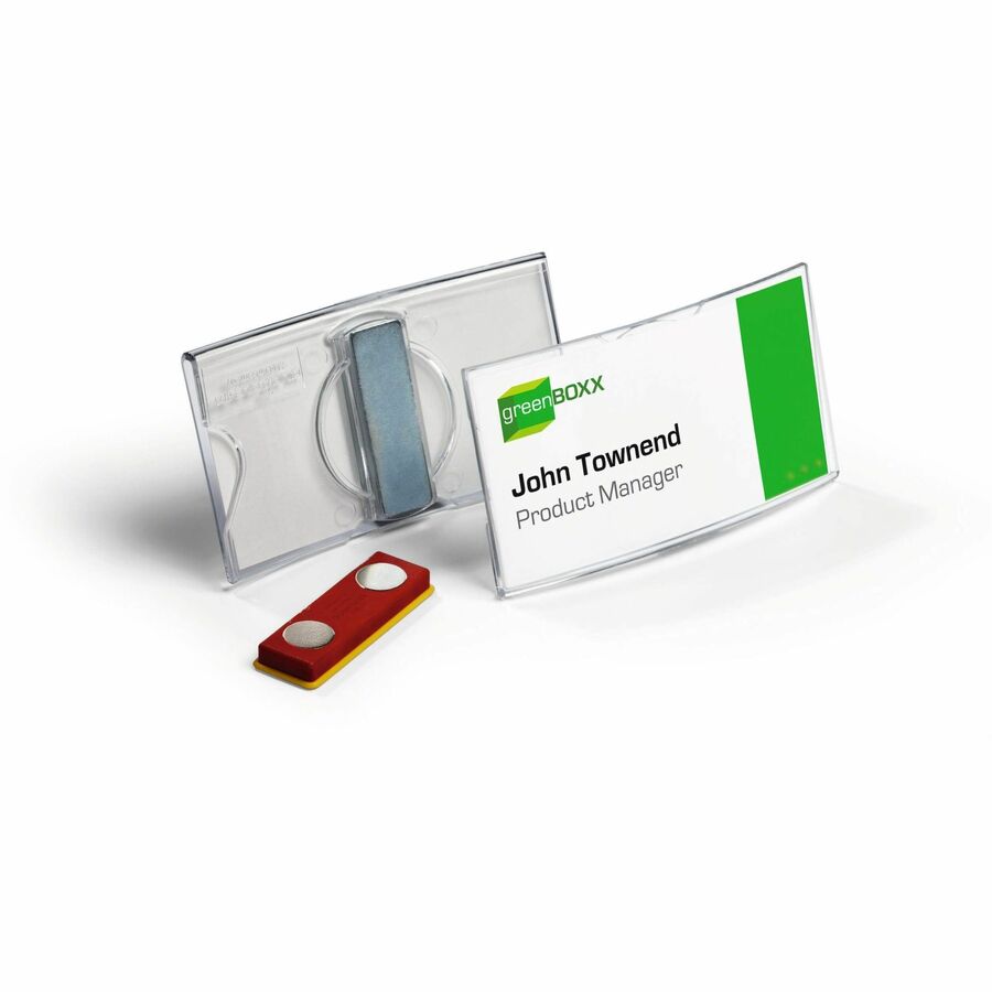 1.6" Height x 3" Width - Acrylic - Transparent - Magnetic - 25 / Box