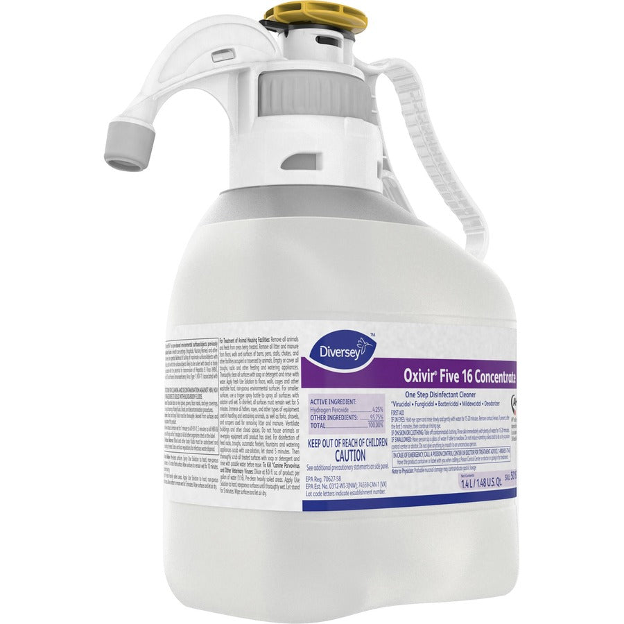 Diversey Oxivir Five 16 Disinfectant Cleaner Concentrate, 47.3 fl oz (1.5 quart), Clear, VOC-free, 1 Each
