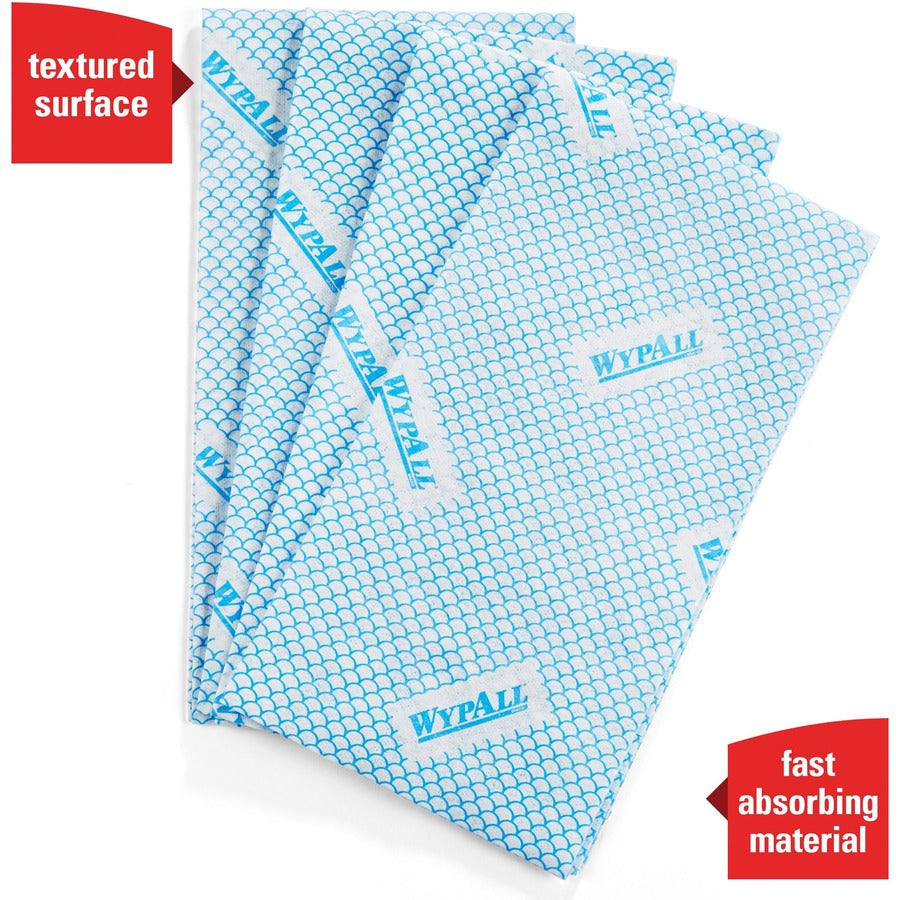 Quarter-fold - 12.50" Width x 23.50" Length - Blue - Hydroknit - 300 / Carton