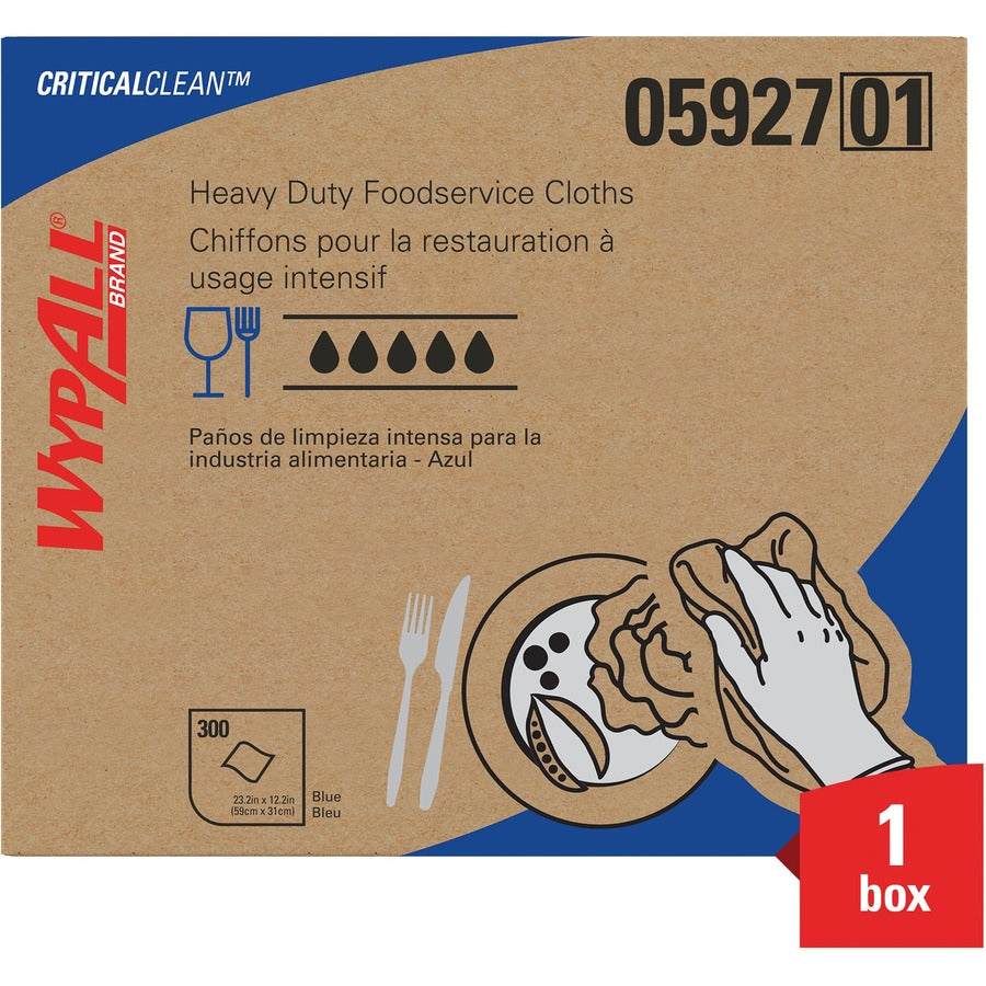 Quarter-fold - 12.50" Width x 23.50" Length - Blue - Hydroknit - 300 / Carton