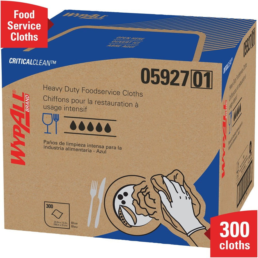 Quarter-fold - 12.50" Width x 23.50" Length - Blue - Hydroknit - 300 / Carton