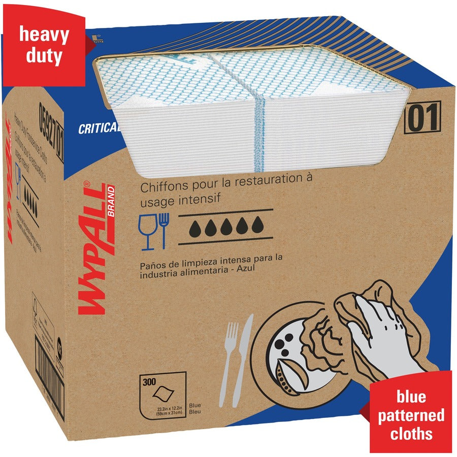 Quarter-fold - 12.50" Width x 23.50" Length - Blue - Hydroknit - 300 / Carton
