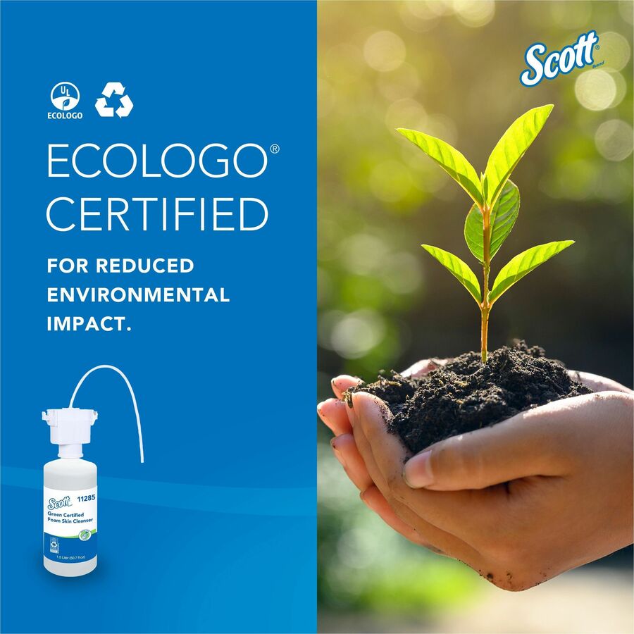 Scott Essential Green Certified Foam Skin Cleanser, Fragrance-Free, Dye-Free, 1.59 Quart, 1 Each