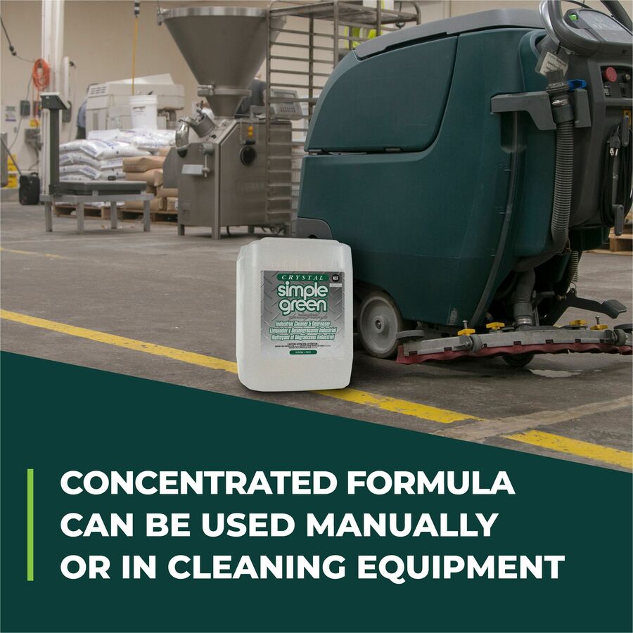 Simple Green Crystal Industrial Cleaner/Degreaser, Concentrate, 640 fl oz (20 quart), Non-flammable, Fragrance-free, Color-free, Clear, 1 Each