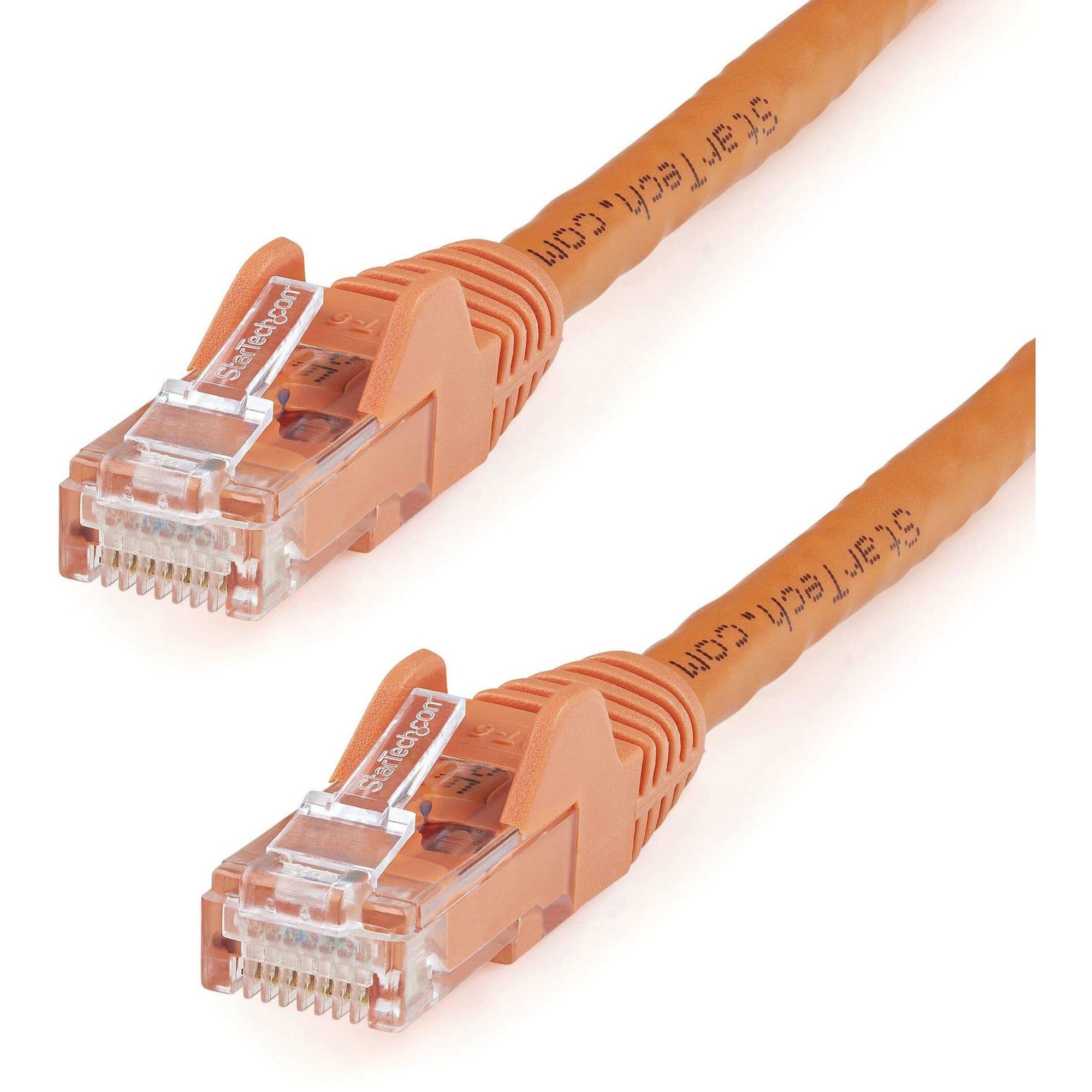 StarTech.com Cat6 UTP Patch Network Cable, 8 ft, RJ-45 Male/Male, 24 AWG, Gold Plated, Snagless, Orange, 1 Each