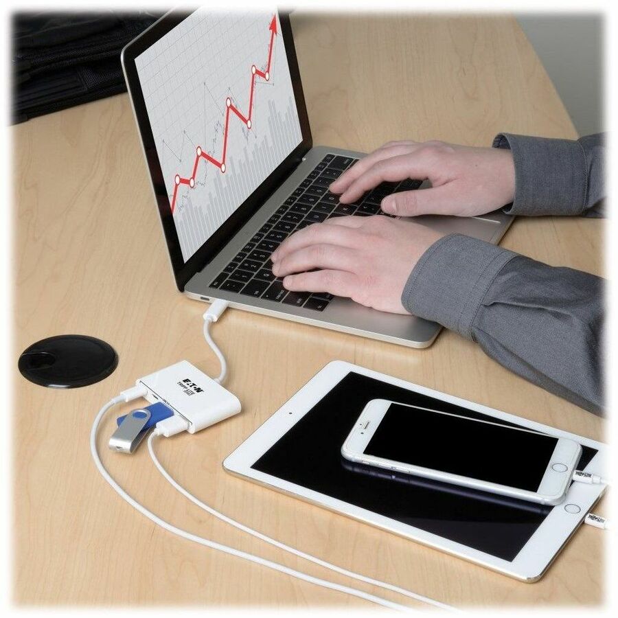 Tripp Lite series 4-Port USB 3.1 Gen 1 Portable Hub, USB-C to (x2) USB-A and (x2) USB-C