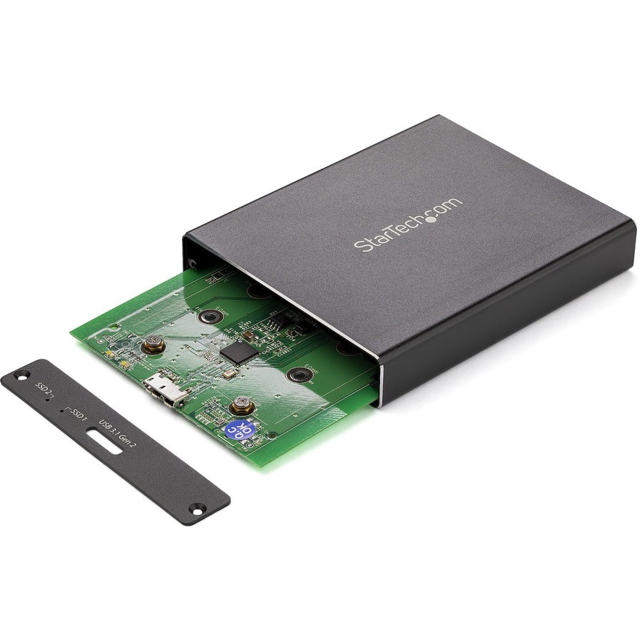 StarTech.com Dual-Slot Drive Enclosure for M.2 SATA SSDs - USB 3.1 (10Gbps) - RAID
