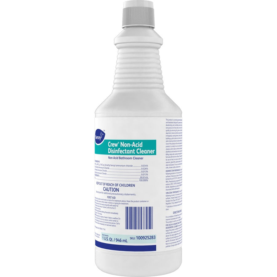 Diversey Crew Non-Acid Disinfectant Cleaner, Ready-To-Use, Liquid, 32 fl oz (1 quart), Fresh Scent, Blue, 1 Each