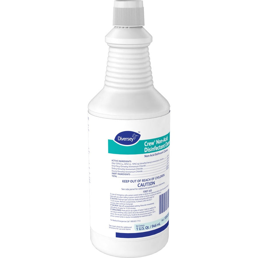 Diversey Crew Non-Acid Disinfectant Cleaner, Ready-To-Use, Liquid, 32 fl oz (1 quart), Fresh Scent, Blue, 1 Each