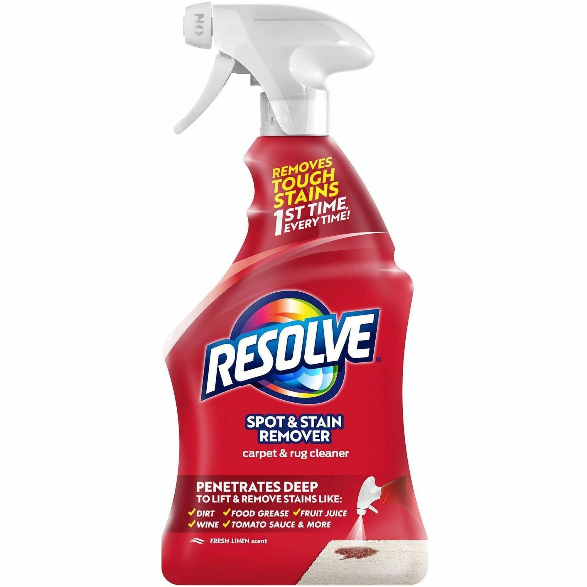 Resolve Stain Remover Cleaner, Spray, Fresh Linen Scent, Light Yellow, 22 fl oz, 1 Each