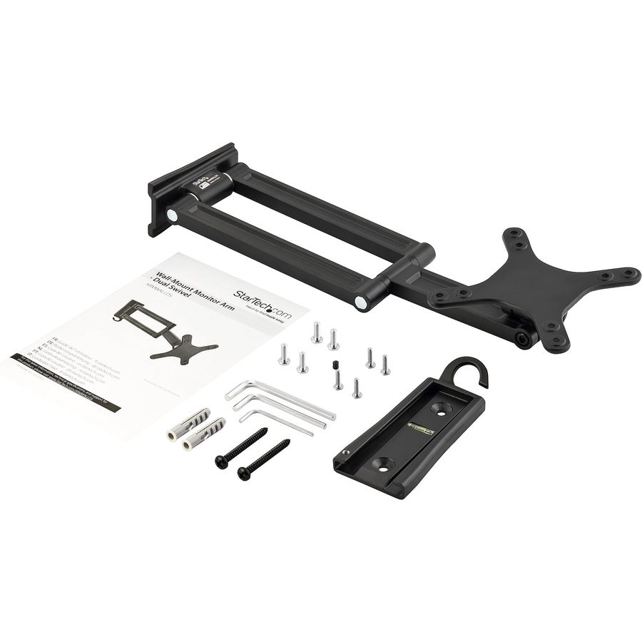 StarTech.com ARMWALLDS Mounting Arm for Monitor, TV, Flat Panel Display - Black