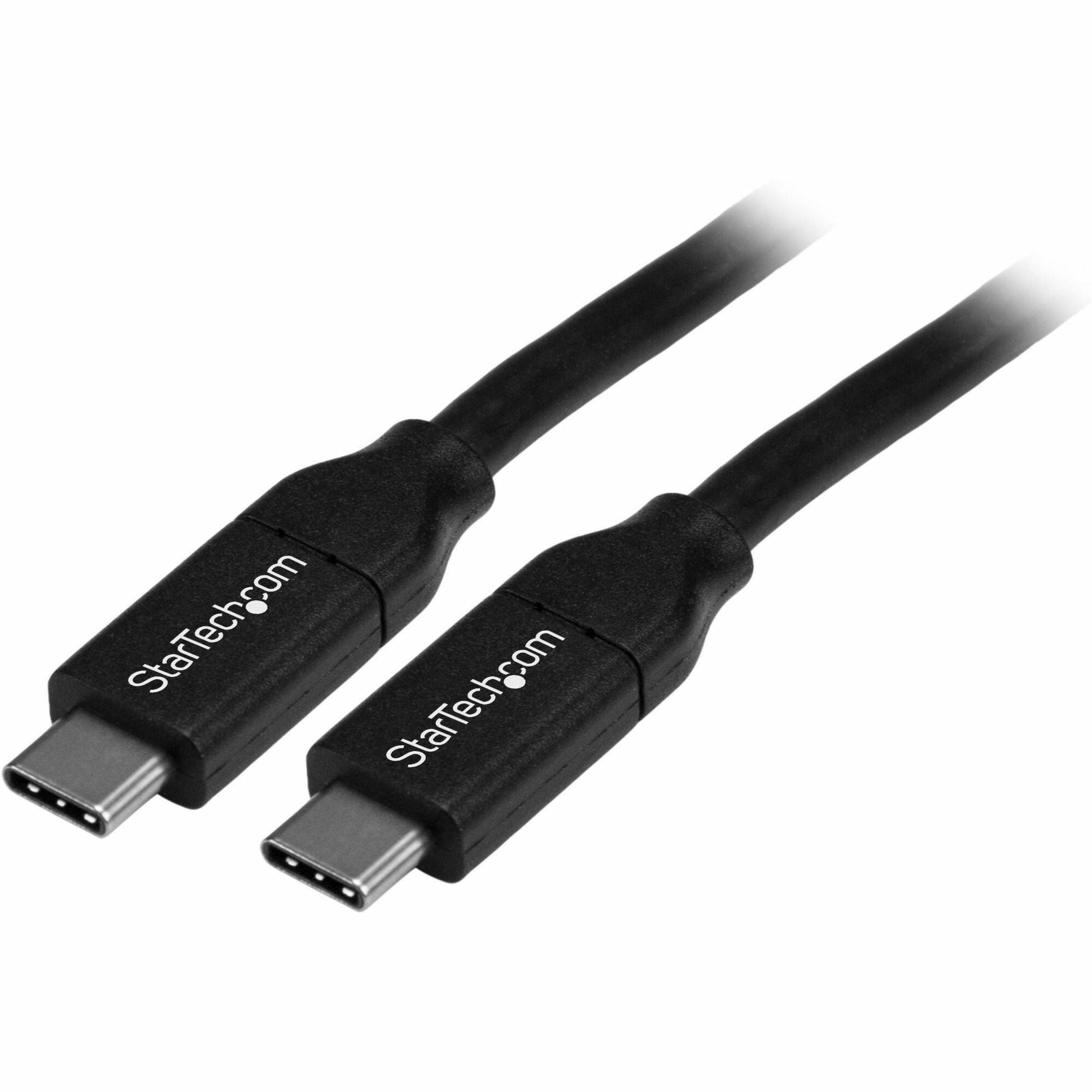 StarTech.com USB-C Data Transfer Cable, 13.12 ft, USB 2.0 Type-C Male to Male, 480 Mbit/s, Shielded, Nickel Plated, Black, 24/26 AWG, 1 Each