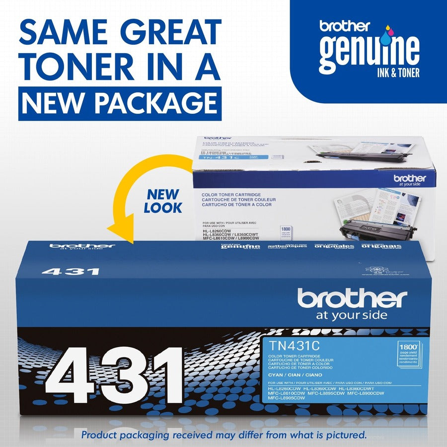 Brother TN431C Original Standard Yield Laser Toner Cartridge - Cyan - 1 Each