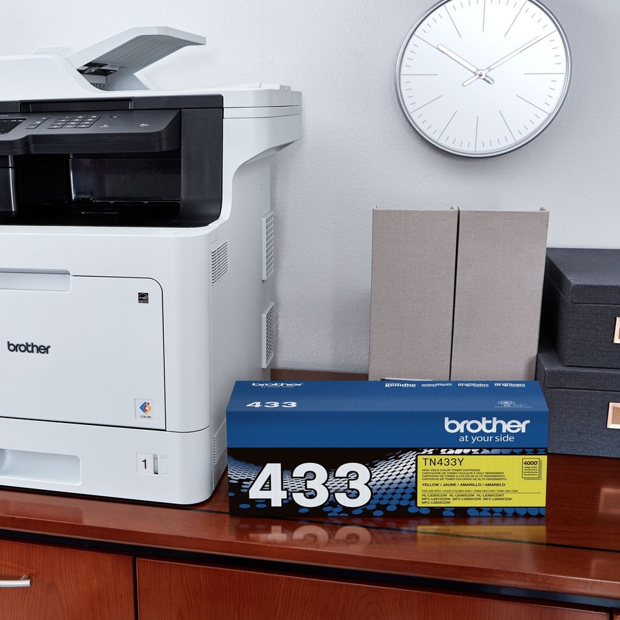 Brother TN433Y Original High Yield Laser Toner Cartridge - Yellow - 1 Each
